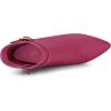 imageAllegra K Womens Pointed Toe Buckle Decor Heel Ankle BootiesHot Pink