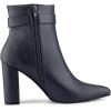 imageAllegra K Womens Pointed Toe Buckle Decor Heel Ankle BootiesNavy Blue