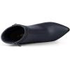 imageAllegra K Womens Pointed Toe Buckle Decor Heel Ankle BootiesNavy Blue