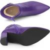imageAllegra K Womens Pointed Toe Buckle Decor Heel Ankle BootiesPurple
