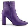 imageAllegra K Womens Pointed Toe Buckle Decor Heel Ankle BootiesPurple