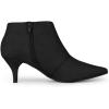 imageAllegra K Womens Pointed Toe Kitten Heel Cutout Ankle BootsBlack