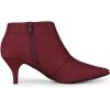 imageAllegra K Womens Pointed Toe Kitten Heel Cutout Ankle BootsBurgundy