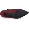 imageAllegra K Womens Pointed Toe Kitten Heel Cutout Ankle BootsBurgundy