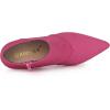 imageAllegra K Womens Pointed Toe Kitten Heel Cutout Ankle BootsHot Pink