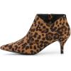 imageAllegra K Womens Pointed Toe Kitten Heel Cutout Ankle BootsLeopard