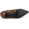 imageAllegra K Womens Pointed Toe Kitten Heel Cutout Ankle BootsLeopard