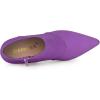 imageAllegra K Womens Pointed Toe Kitten Heel Cutout Ankle BootsPurple