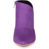 imageAllegra K Womens Pointed Toe Kitten Heel Cutout Ankle BootsPurple