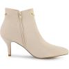 imageAllegra K Womens Pointed Toe Side Zip Stiletto Heel Ankle BootiesBeige