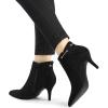 imageAllegra K Womens Pointed Toe Side Zip Stiletto Heel Ankle BootiesBlack