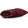 imageAllegra K Womens Pointed Toe Side Zip Stiletto Heel Ankle BootiesBurgundy