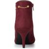 imageAllegra K Womens Pointed Toe Side Zip Stiletto Heel Ankle BootiesBurgundy