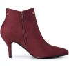 imageAllegra K Womens Pointed Toe Side Zip Stiletto Heel Ankle BootiesBurgundy