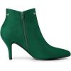 imageAllegra K Womens Pointed Toe Side Zip Stiletto Heel Ankle BootiesEmerald Green