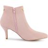 imageAllegra K Womens Pointed Toe Side Zip Stiletto Heel Ankle BootiesPink