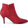 imageAllegra K Womens Pointed Toe Side Zip Stiletto Heel Ankle BootiesRed