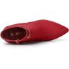 imageAllegra K Womens Pointed Toe Side Zip Stiletto Heel Ankle BootiesRed