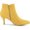 imageAllegra K Womens Pointed Toe Side Zip Stiletto Heel Ankle BootiesYellow
