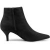 imageAllegra K Womens Pointed Toe Zip Stiletto Kitten Heel Ankle BootiesBlack