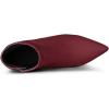 imageAllegra K Womens Pointed Toe Zip Stiletto Kitten Heel Ankle BootiesBurgundy