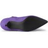 imageAllegra K Womens Pointed Toe Zip Stiletto Kitten Heel Ankle BootiesDeep Purple