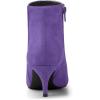 imageAllegra K Womens Pointed Toe Zip Stiletto Kitten Heel Ankle BootiesDeep Purple