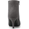 imageAllegra K Womens Pointed Toe Zip Stiletto Kitten Heel Ankle BootiesGrey