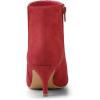 imageAllegra K Womens Pointed Toe Zip Stiletto Kitten Heel Ankle BootiesRed