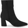 imageAllegra K Womens Pointy Toe Slouched Zipper Chunky Heel Ankle BootsBlack