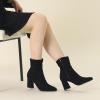 imageAllegra K Womens Pointy Toe Slouched Zipper Chunky Heel Ankle BootsBlack