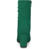 imageAllegra K Womens Pointy Toe Slouched Zipper Chunky Heel Ankle BootsGreen