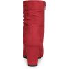 imageAllegra K Womens Pointy Toe Slouched Zipper Chunky Heel Ankle BootsRed