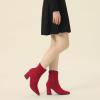 imageAllegra K Womens Pointy Toe Slouched Zipper Chunky Heel Ankle BootsRed