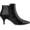 imageAllegra K Womens Pointy Toe Zipper Buckle Decor Kitten Heels Ankle BootsBlack