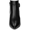 imageAllegra K Womens Pointy Toe Zipper Buckle Decor Kitten Heels Ankle BootsBlack