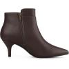 imageAllegra K Womens Pointy Toe Zipper Buckle Decor Kitten Heels Ankle BootsCoffee