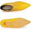 imageAllegra K Womens Pointy Toe Zipper Buckle Decor Kitten Heels Ankle BootsYellow