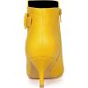 imageAllegra K Womens Pointy Toe Zipper Buckle Decor Kitten Heels Ankle BootsYellow