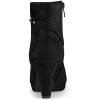 imageAllegra K Womens Round Toe Ankle Mid Heel BootsBlack