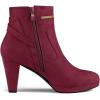 imageAllegra K Womens Round Toe Ankle Mid Heel BootsBurgundy