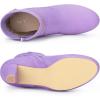 imageAllegra K Womens Round Toe Ankle Mid Heel BootsPurple