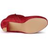 imageAllegra K Womens Round Toe Ankle Mid Heel BootsRed