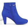imageAllegra K Womens Round Toe Ankle Mid Heel BootsRoyal Blue