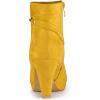 imageAllegra K Womens Round Toe Ankle Mid Heel BootsYellow