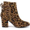 imageAllegra K Womens Round Toe Block Heel Zipper Lace Up Ankle BootsLeopard