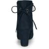 imageAllegra K Womens Round Toe Block Heel Zipper Lace Up Ankle BootsNavy Blue