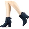 imageAllegra K Womens Round Toe Block Heel Zipper Lace Up Ankle BootsNavy Blue