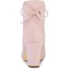 imageAllegra K Womens Round Toe Block Heel Zipper Lace Up Ankle BootsPink