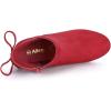 imageAllegra K Womens Round Toe Block Heel Zipper Lace Up Ankle BootsRed